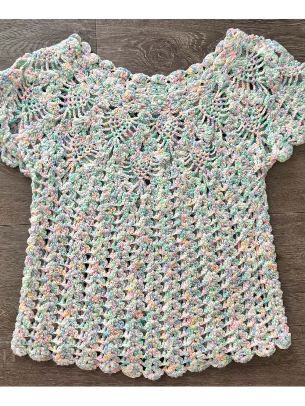 Vintage Handmade Pastel Crochet Top - Picture 6 of 7